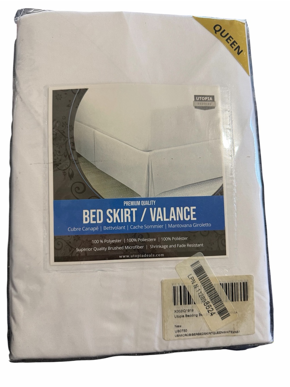 Utopia Bedding Queen Bed Skirt - White Brushed Microfiber